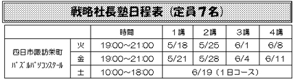 戦略社長塾日程表